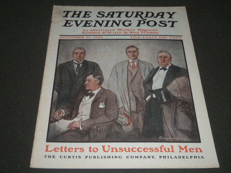 1906 NOVEMBER 10 THE SATURDAY EVENING POST MAGAZINE - ILLUSTRATED COVER- SP 992