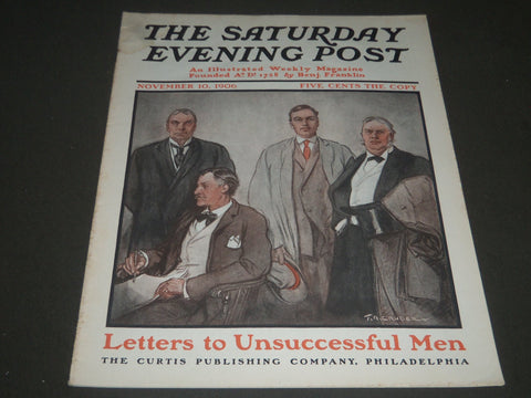 1906 NOVEMBER 10 THE SATURDAY EVENING POST MAGAZINE - ILLUSTRATED COVER- SP 992
