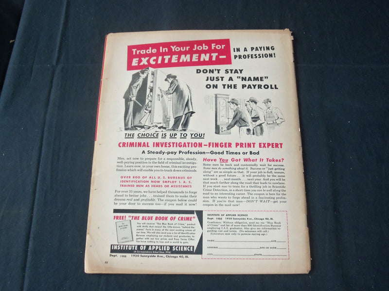 1952 NOVEMBER THE NATIONAL POLICE GAZETTE MAGAZINE - JIMMY DURANTE - B 5653