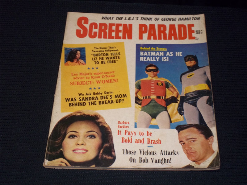 1966 OCTOBER SCREEN PARADE MAGAZINE - BATMAN & ROBIN COVER - E 13281