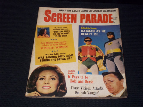 1966 OCTOBER SCREEN PARADE MAGAZINE - BATMAN & ROBIN COVER - E 13281