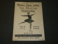 1933 FEBRUARY 18 WESTERN OPEN INDOOR ICE SKATING CHAMPIONSHIPS PROGRAM - J 3572