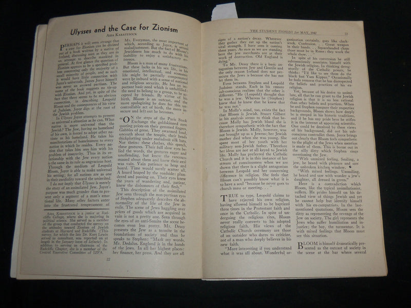 1947 MAY THE STUDENT ZIONIST MAGAZINE - NATIONALISM OR CLASS - J 6775