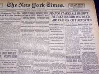 1936 AUGUST 24 NEW YORK TIMES - FRANCO STAKES ALL DRIVE TO TAKE MADRID - NT 2069