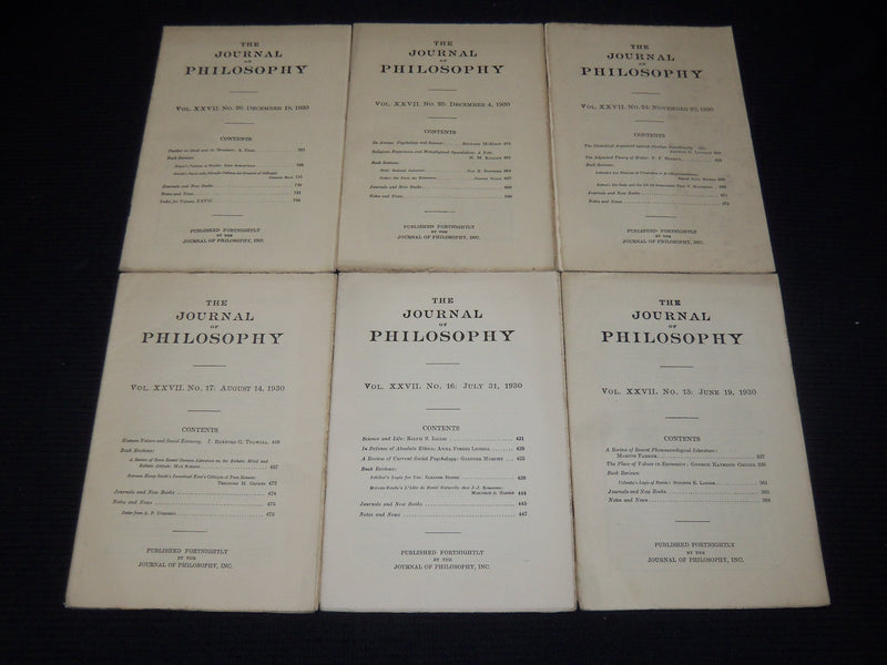 1930 THE JOURNAL OF PHILOSOPHY MAGAZINE LOT OF 23 ISSUES - WR 632A