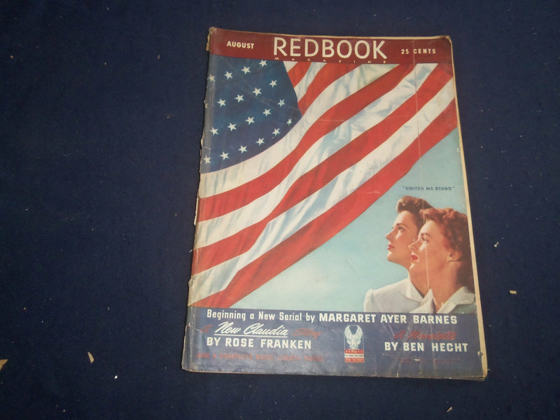1942 AUGUST REDBOOK MAGAZINE - UNITED WE STAND - AMERICAN FLAG - SP 4796X