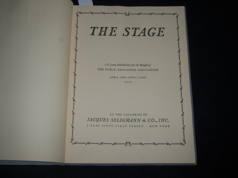 1939 THE STAGE SELIGMANN GALLERIES ART CATATLOGUE - NICE PLATES - J 3895