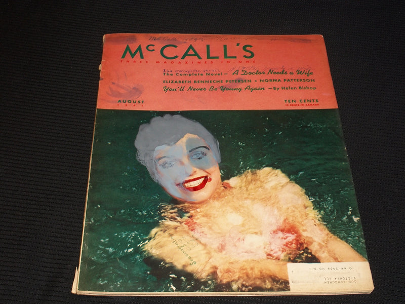 1941 AUGUST MCCALL'S MAGAZINE - NICE COLOR COVERS & ADS - E 1038