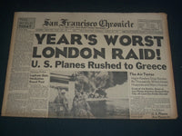 1941 MARCH 20 SAN FRANCISCO CHRONICLE - YEAR'S WORST RAID - SUPERMAN - NP 3632