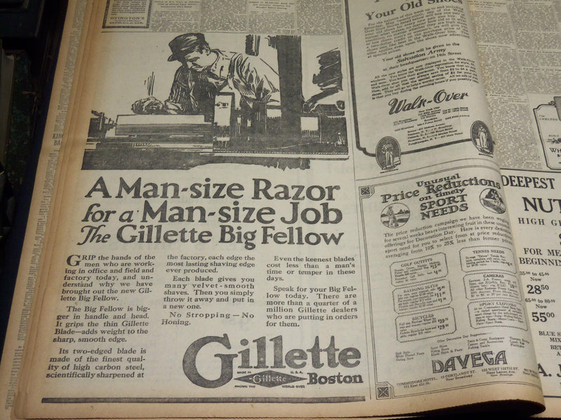 1920 MAY 28 NEW YORK TIMES - WILSON BETOES RESOLUTION, RUTH 2 HOMERS - NT 8680