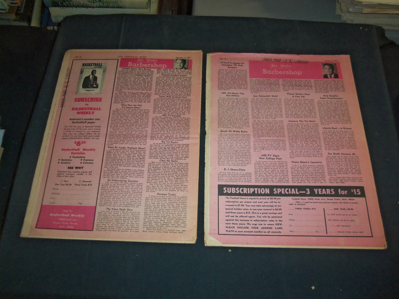 1973-1974 FOOTBALL NEWS NEWSPAPER - LOT OF 2 - NP 3514