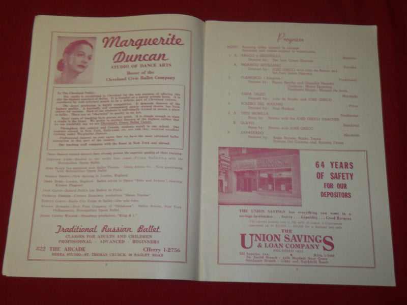 1953-1960 CLEVELAND OPERA ASSOCIATION PROGRAM LOT OF 3 - O 1098G