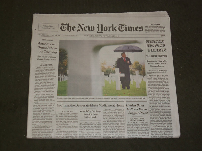 2018 NOV 12 NEW YORK TIMES - SAUDIS DISCUSSED HIRING ASSASSINS TO KILL IRANIANS