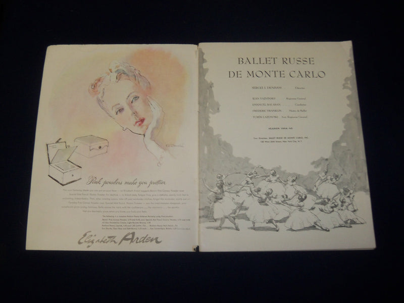 1944-1945 BALLET RUSSE DE MONTE CARLO PROGRAM - GREAT PHOTOS - B 6537