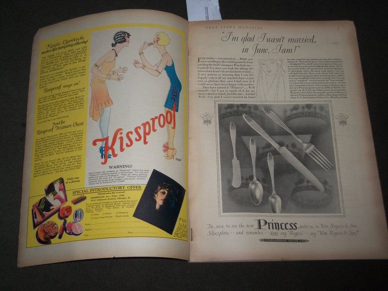 1928 NOVEMBER TRUE STORY MAGAZINE - GERTRUDE OLMSTEAD COVER- J 2827