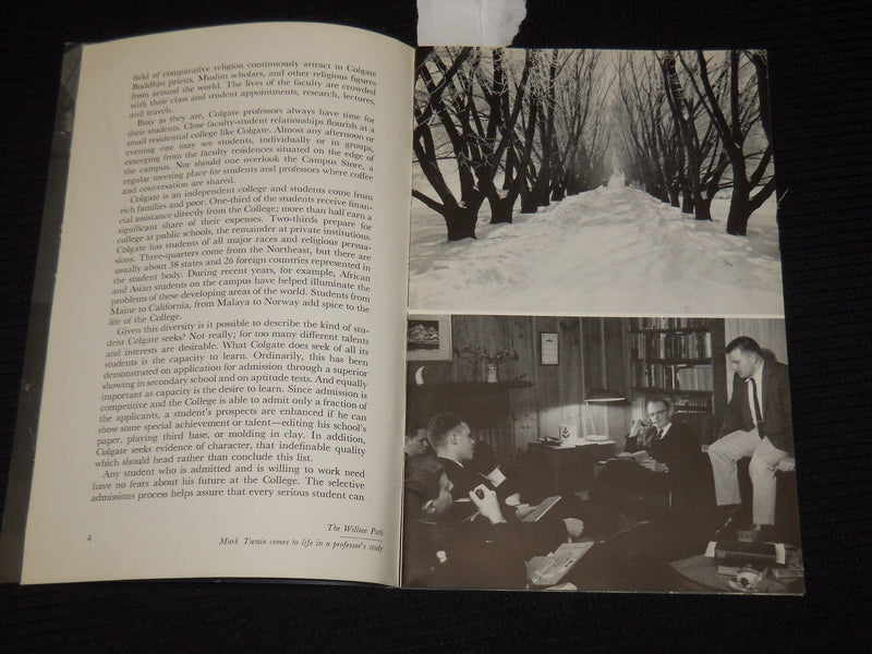 1962 COLGATE - A FIRST VIEW SOFTCOVER BOOK - COLGATE UNIVERSITY - J 9879