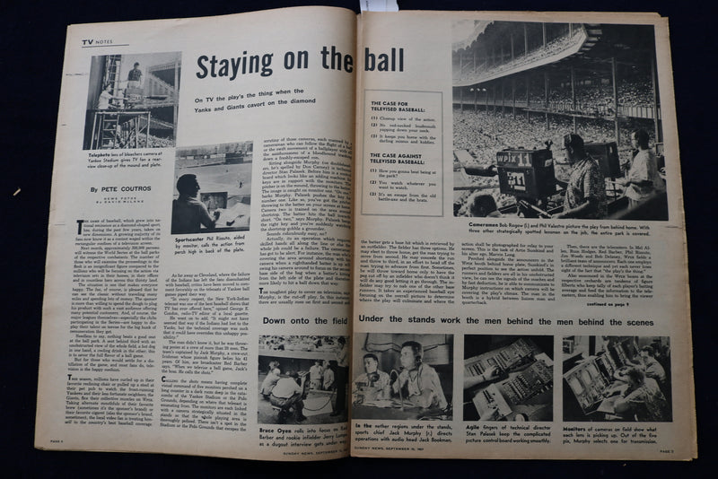 1957 SEP 15 SUNDAY NEWS COLOROTO MAGAZINE - BARBARA NICHOLS - BASEBALL - E 22795