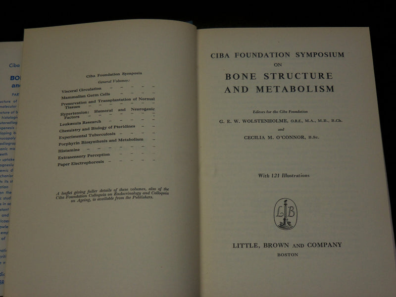 1956 BONE STRUCTURE AND METABOLISM BOOK - CIBA SYMPOSIUM - KD 6163