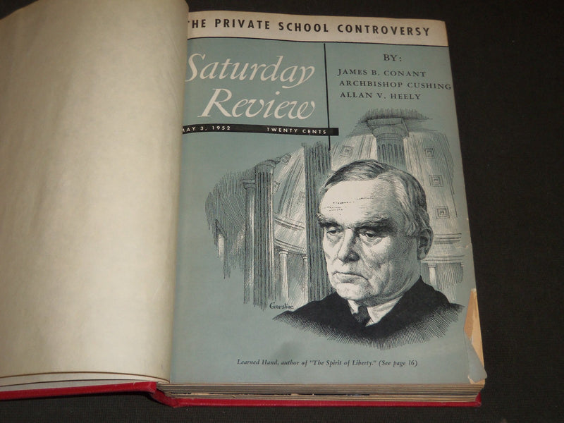 1952 SATURDAY REVIEW MAGAZINE BOUND VOLUME LOT OF 3 - COMPLETE YR - ADS - R 154