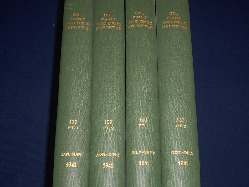 1941 OIL PAINT & DRUG REPORTER MAGAZINE BOUND VOL LOT OF 4 - GREAT ADS - KD 1221