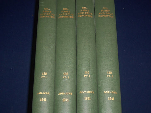 1941 OIL PAINT & DRUG REPORTER MAGAZINE BOUND VOL LOT OF 4 - GREAT ADS - KD 1221