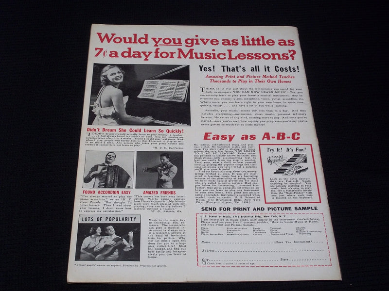 1941 DECEMBER 9 PIC MAGAZINE - JUNE COOK NICE FRONT COVER - E 2585