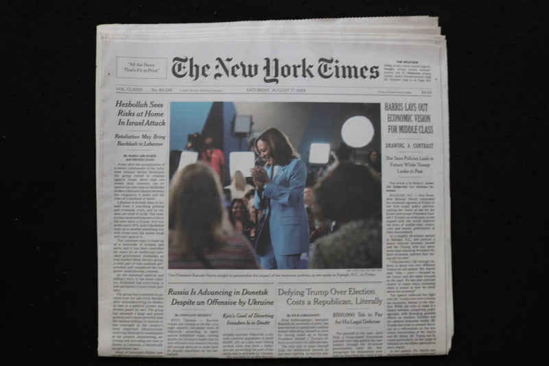 2024 AUGUST 17 NEW YORK TIMES - HARRIS LAYS OUT ECONOMIC VISION FOR MIDDLE CLASS