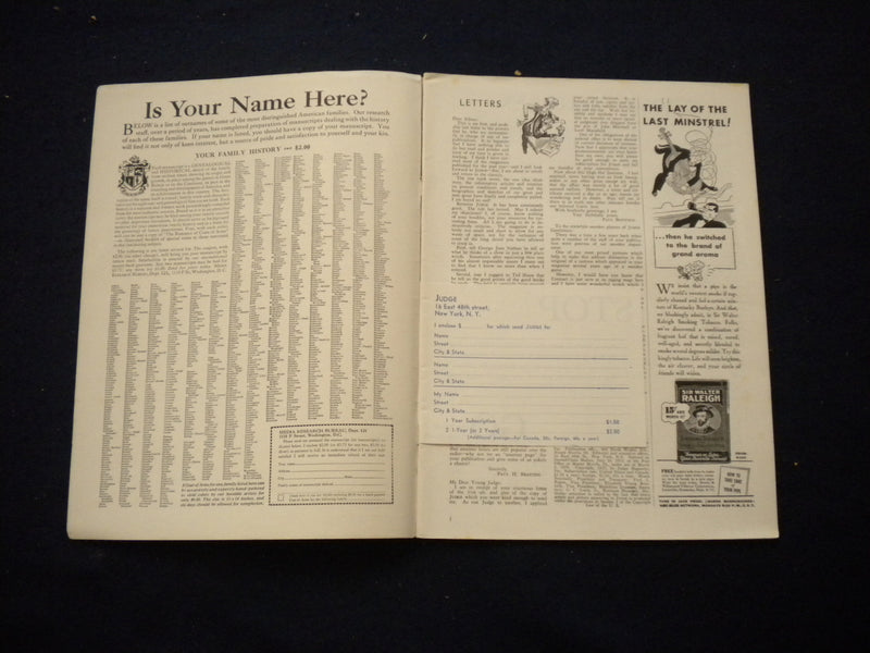 1937 JANUARY JUDGE MAGAZINE - INCLUDING TRADITION AND FEATURES OF LIFE - B 439C