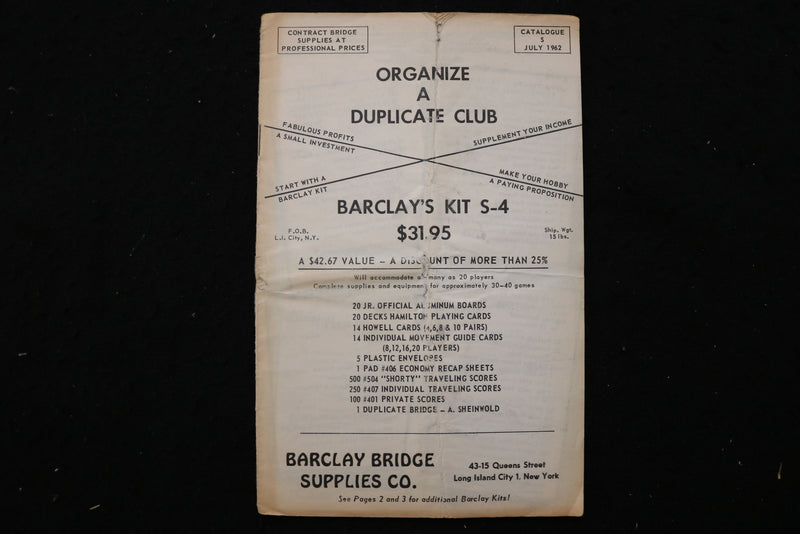 1955-1961 AFFILIATED DUPLICATE BRIDGE CLUBS DIRECTORIES - LOT OF 7 - K 2399