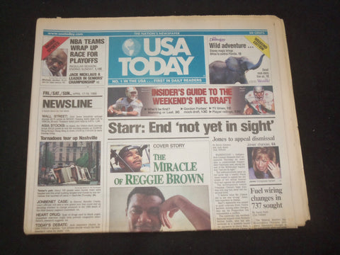 1998 APRIL 17-19 USA TODAY NEWSPAPER - STARR: END 'NOT YET IN SIGHT' - NP 7914