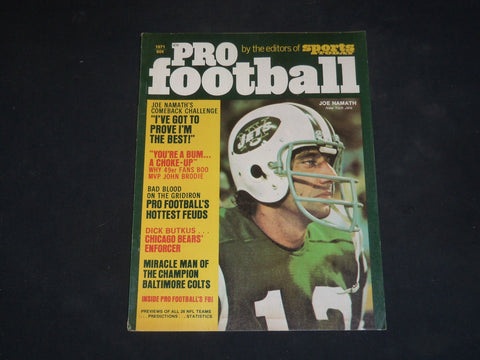 1971 PRO FOOTBALL MAGAZINE - JOE NAMATH COVER - SP 2651
