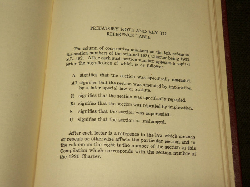 1946 A COMPILED CHARTER OF THE CITY OF WATERBURY HARDCOVER BOOK - KD 6174