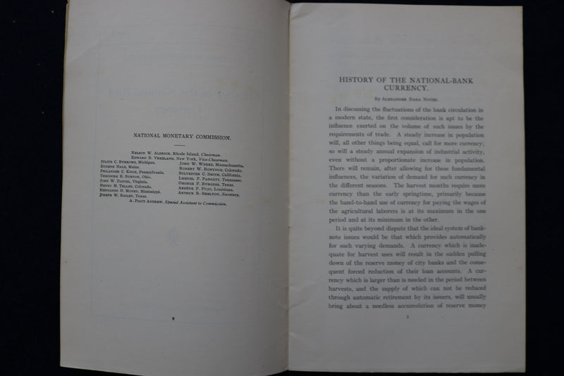 1910 NATIONAL MONETARY COMMISSION SENATE PUBLICATIONS - LOT OF 6 - O 3402