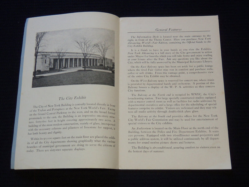 1939 WORLD'S FAIR NEW YORK EXHIBIT BUILDING OFFICIAL GUIDE - J 7359