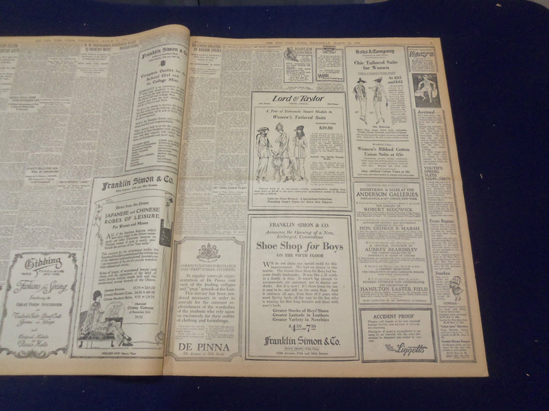 1919 MARCH 12 NEW YORK TIMES - PEACE DRAFT AHEAD OF LEAGUE - NT 9272