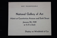 1949 JANUARY 20 PRESIDENTIAL INVITATION TO THE NATIONAL GALLERY OF ART - K 2229