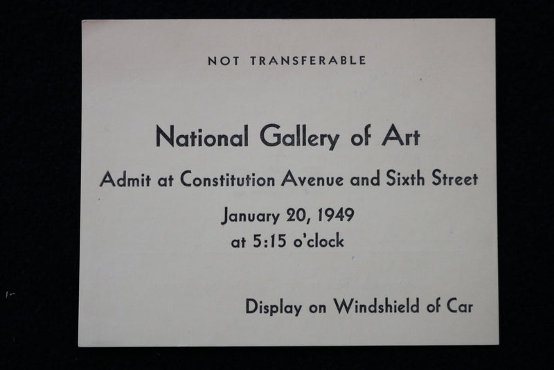 1949 JANUARY 20 PRESIDENTIAL INVITATION TO THE NATIONAL GALLERY OF ART - K 2229