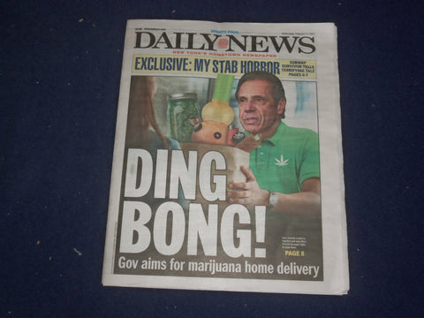 2021 FEBRUARY 17 NEW YORK DAILY NEWS NEWSPAPER -GOV. CUOMO WANTS TO LEGALIZE POT