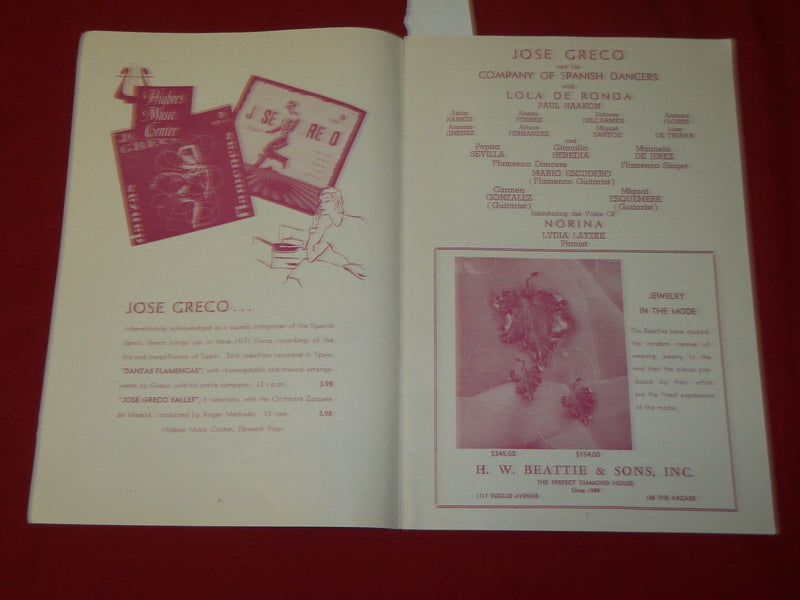 1953-1960 CLEVELAND OPERA ASSOCIATION PROGRAM LOT OF 3 - O 1098G
