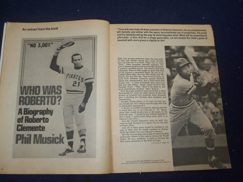 1974 POPULAR SPORTS GRAND SLAM MAGAZINE - ROBERTO CLEMENTE- WILLIE MAYS- ST 6800