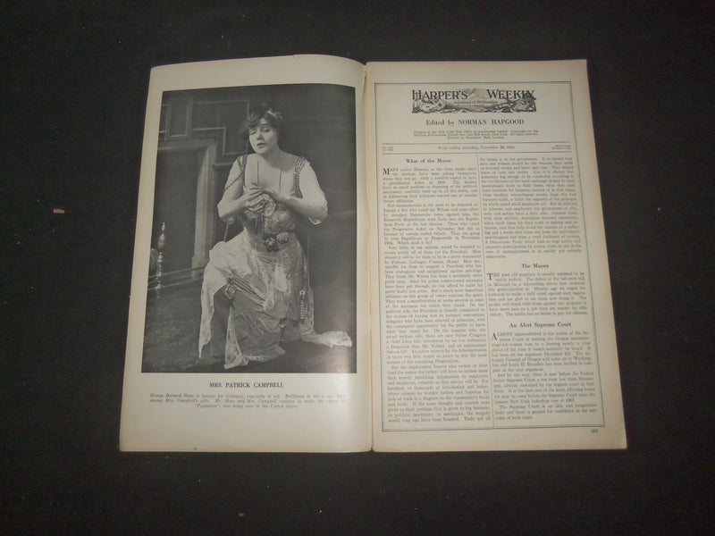 1914 NOVEMBER 28 HARPER'S WEEKLY MAGAZINE - THE PUBLIC AND THE CENSOR - SP 1520C