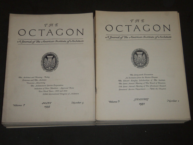 1935-1940 THE OCTAGON JOURNAL OF AMERICAN INSTITUTE LOT OF 39 ISSUES - O 529C