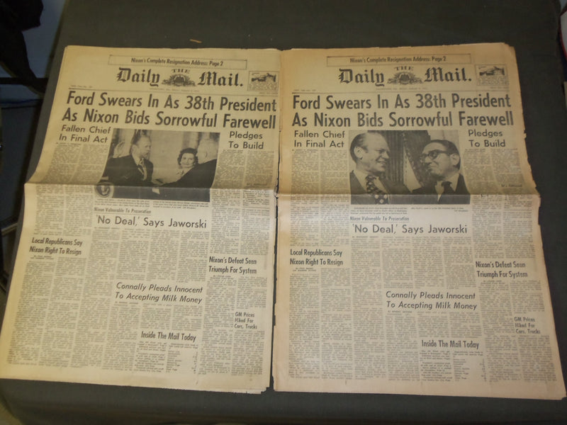 1974 AUG 9 THE DAILY MAIL NEWSPAPER- LOT OF 4- GERALD FORD INAUGURATION- NP 3244
