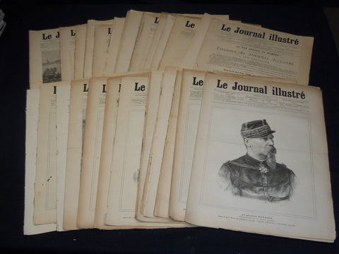 1887 LE JOURNAL ILLUSTRE MAGAZINES LOT OF 28 - GREAT ILLUSTRATIONS - NP 1812N