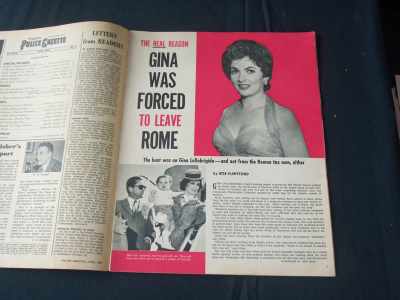 1960 JUNE THE NATIONAL POLICE GAZETTE MAGAZINE - GINA LOLLOGRIGIDA - B 5699