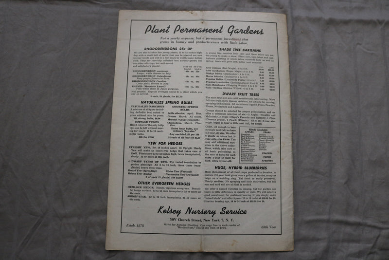 1945 OCT 1 HORTICULTURE ILLUSTRATED MAGAZINE - NICE SCENERY COVER - ST 1013L
