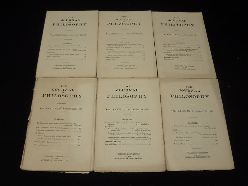 1930 THE JOURNAL OF PHILOSOPHY MAGAZINE LOT OF 23 ISSUES - WR 632A