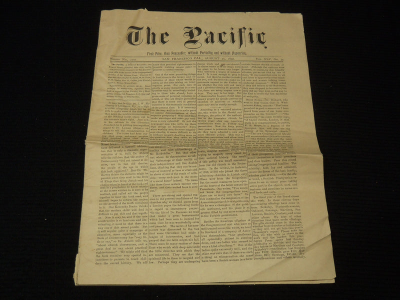 1896 AUGUST 26 THE PACIFIC NEWSPAPER - SAN FRANCISCO - NP 8970