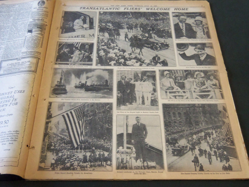 1927 JULY 19 NEW YORK TIMES - NEW YORK WELCOMES BYRD, CREW CHAMBERLAIN - NT 6477