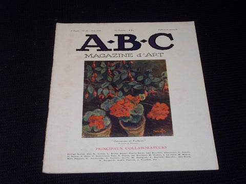 1926 AUGUST A.B.C. MAGAZINE D'ART MAGAZINE - NICE FRENCH ART ISSUE - E 3422
